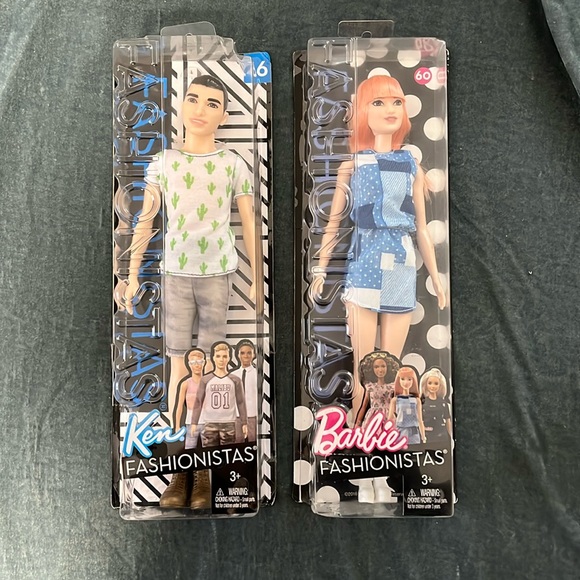 Set/2 Barbie Ken Fashionistas Dolls in Boxes - Picture 1 of 5